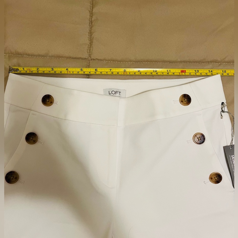 Loft Sailor Skinny Ankle White Pants - Picture 5 of 8